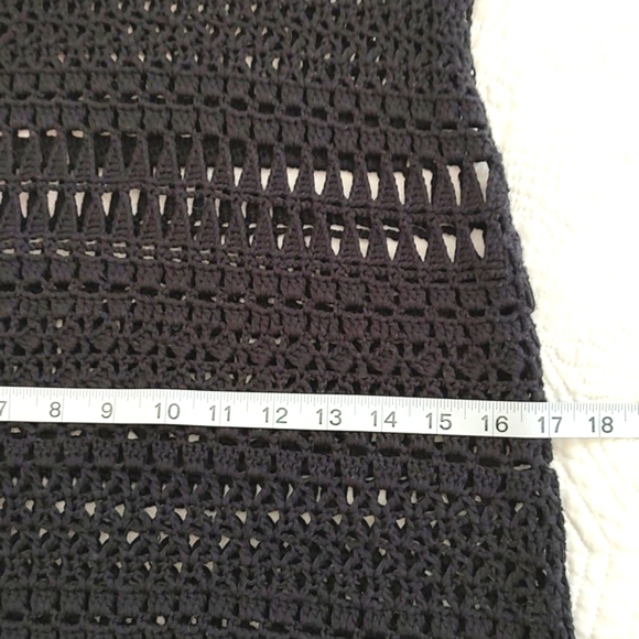 Calvin Klein Black Sleeveless Crochet Dress w/ Under Dress/ Size M - Picture 10 of 11